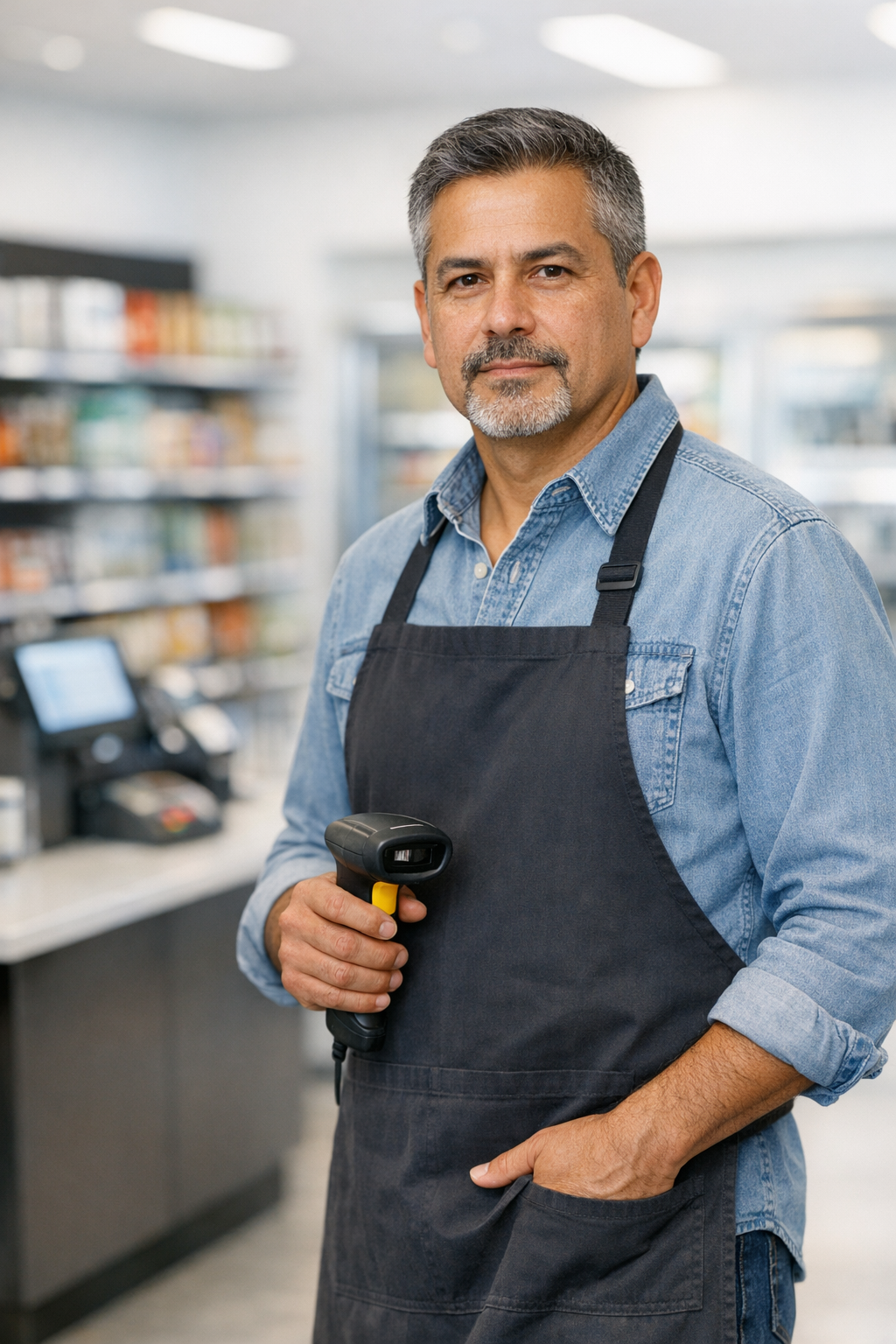 Dueño de comercio usando Spondylus